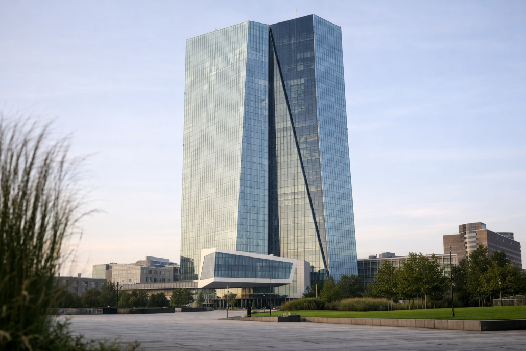 The European Central Bank headquarters tower in Frankfurt against a clear sky – ECB ACC collateral framework
