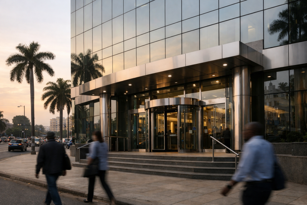 Equity Group's DRC bank profits jump 58% to KSh24.7bn – Equity Group DRC bank profits A modern bank facade in a Central African capital representing cross-border banking expansion – Equity Group DRC bank profits