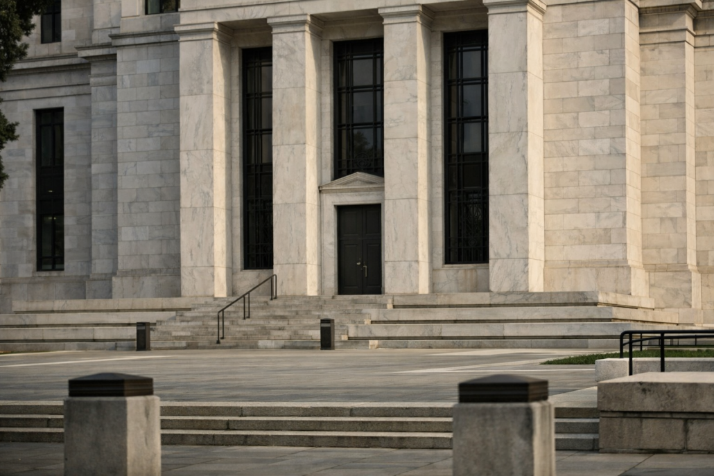 The exterior of a US Federal Reserve building under natural daylight, symbolising a Federal Open Market Committee meeting – FOMC July 2026 meeting