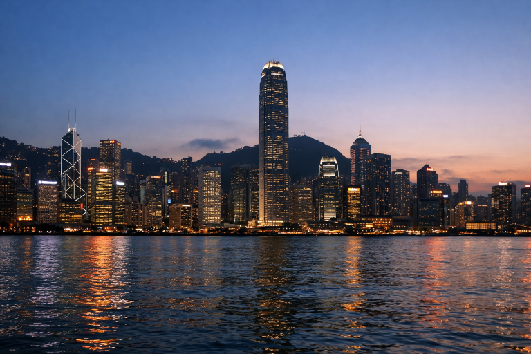 Hong Kong financial district skyline representing HKMA institutional bond issuance