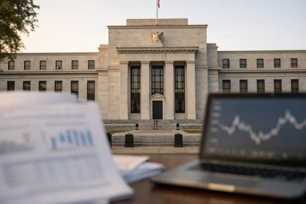 BEA Releases July 2026 PCE Inflation Data Ahead of Jackson Hole US Federal Reserve building with financial data screens showing inflation figures – July 2026 PCE inflation