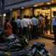 A public sector bank branch in India with its shutters open to customers