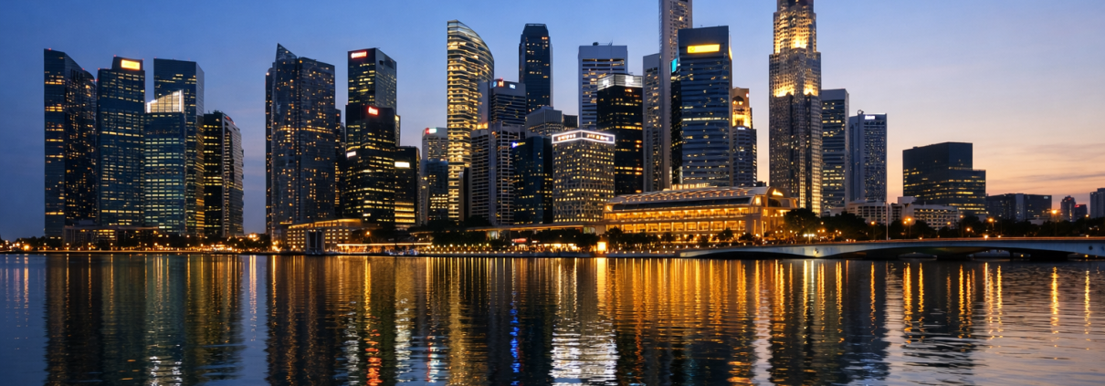 Singapore financial district skyline representing MAS oversight of banks and cyber risk