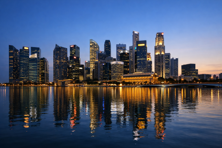 Singapore financial district skyline representing MAS oversight of banks and cyber risk